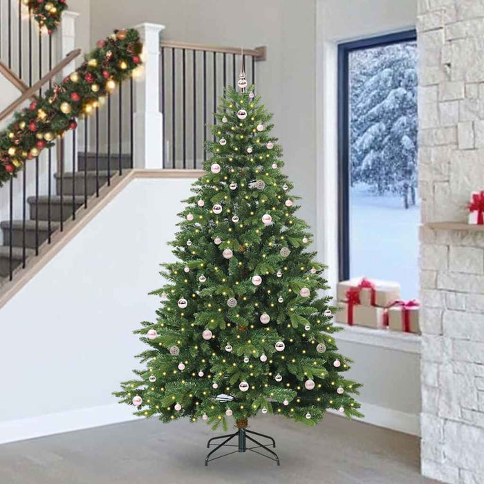 Brad de Crăciun artificial cu 300 LED Verde 240 cm PE și PVC WALTI