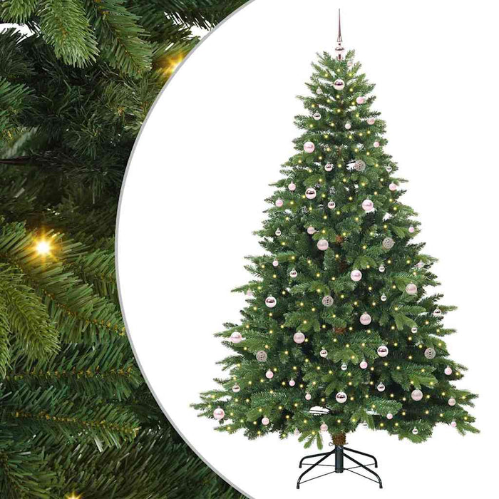 Brad de Crăciun artificial cu 300 LED Verde 240 cm PE și PVC WALTI
