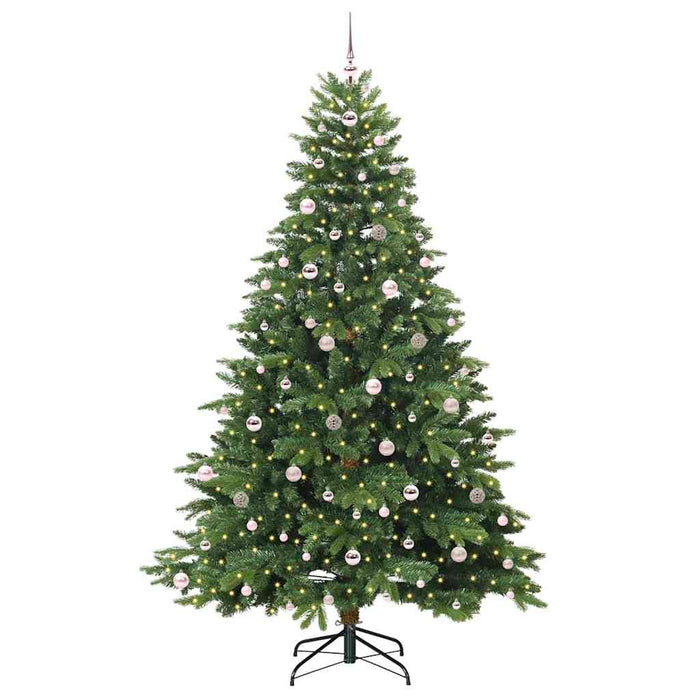 Brad de Crăciun artificial cu 300 LED Verde 240 cm PE și PVC WALTI
