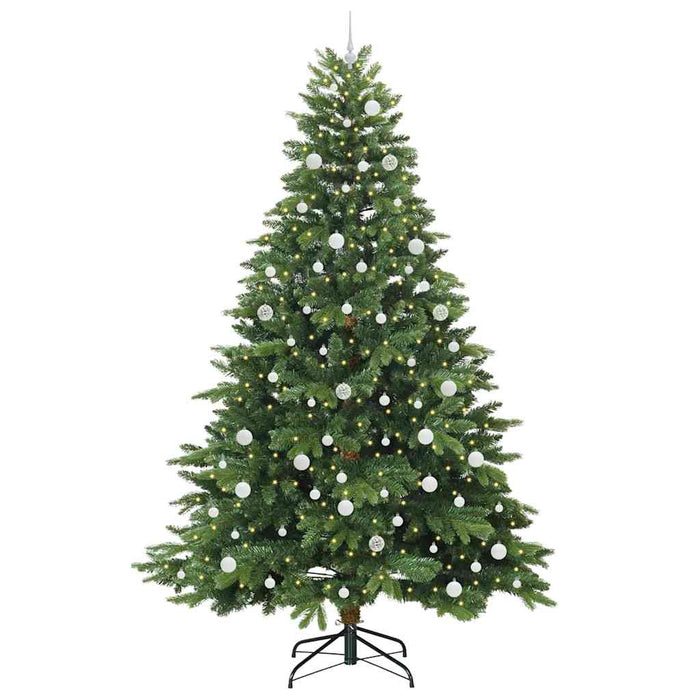 Brad de Crăciun artificial cu 300 LED Verde 240 cm PE și PVC WALTI