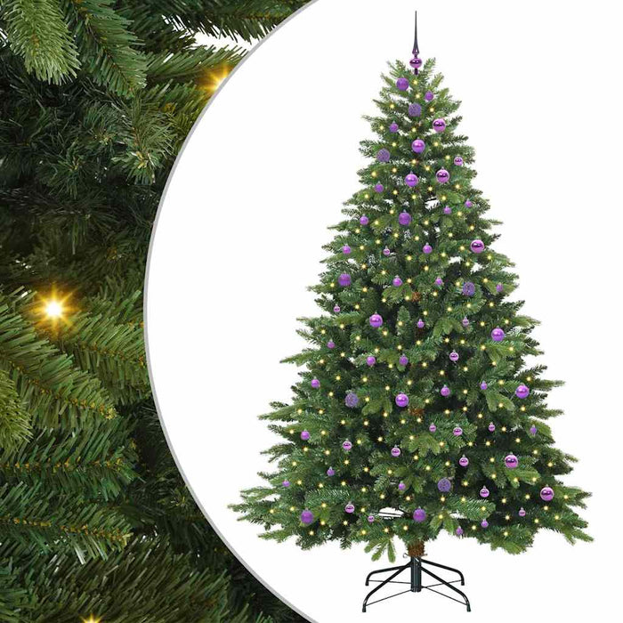 Brad de Crăciun artificial cu 300 LED Verde 240 cm PE și PVC WALTI