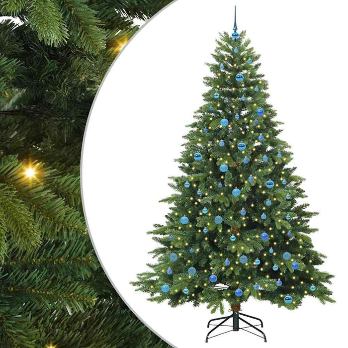 Brad de Crăciun artificial cu 300 LED Verde 240 cm PE și PVC WALTI