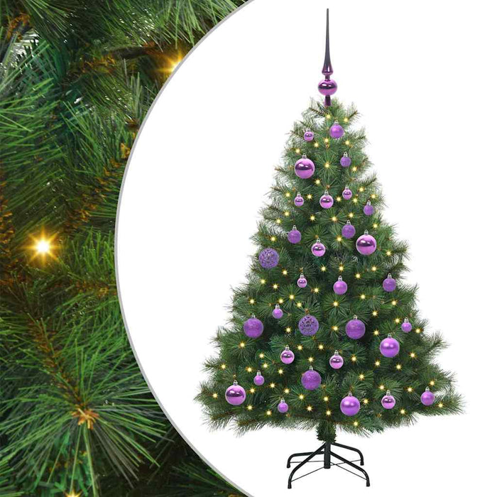 Brad de Crăciun artificial cu 150 LED Verde 120 cm PE și PVC - WALTI WALTI