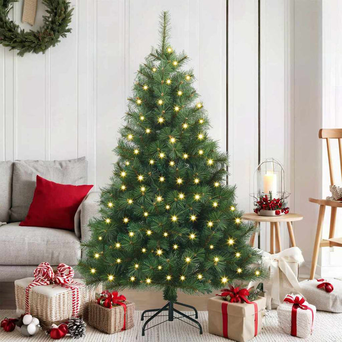 Brad de Crăciun artificial cu 150 LED Verde 150 cm PE și PVC - WALTI WALTI