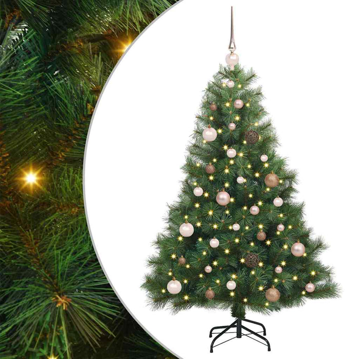 Brad de Crăciun artificial cu 150 LED Verde 150 cm PE și PVC - WALTI WALTI