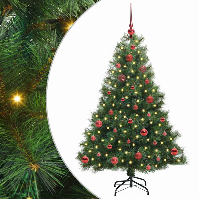Brad de Crăciun artificial cu 150 LED Verde 150 cm PE și PVC - WALTI WALTI