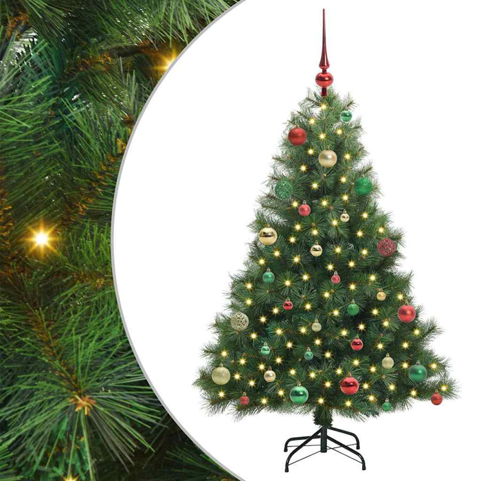 Brad de Crăciun artificial cu 150 LED Verde 150 cm PE și PVC - WALTI WALTI
