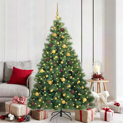 Brad de Crăciun artificial cu 300 LED Verde 180 cm PE și PVC - WALTI WALTI