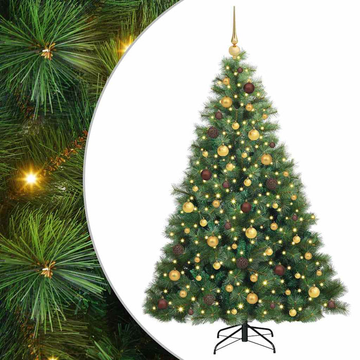 Brad de Crăciun artificial cu 300 LED Verde 180 cm PE și PVC WALTI