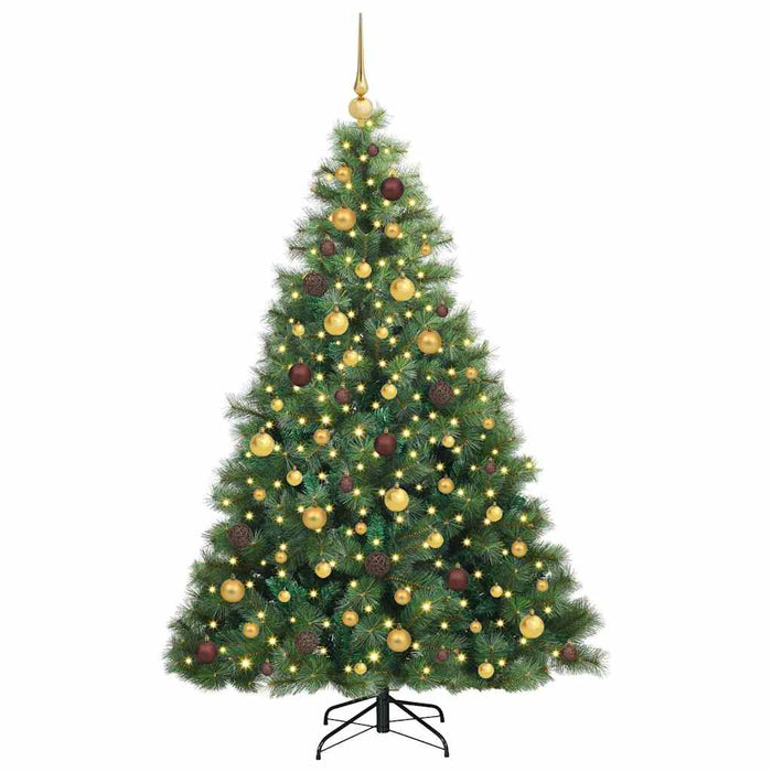 Brad de Crăciun artificial cu 300 LED Verde 180 cm PE și PVC WALTI