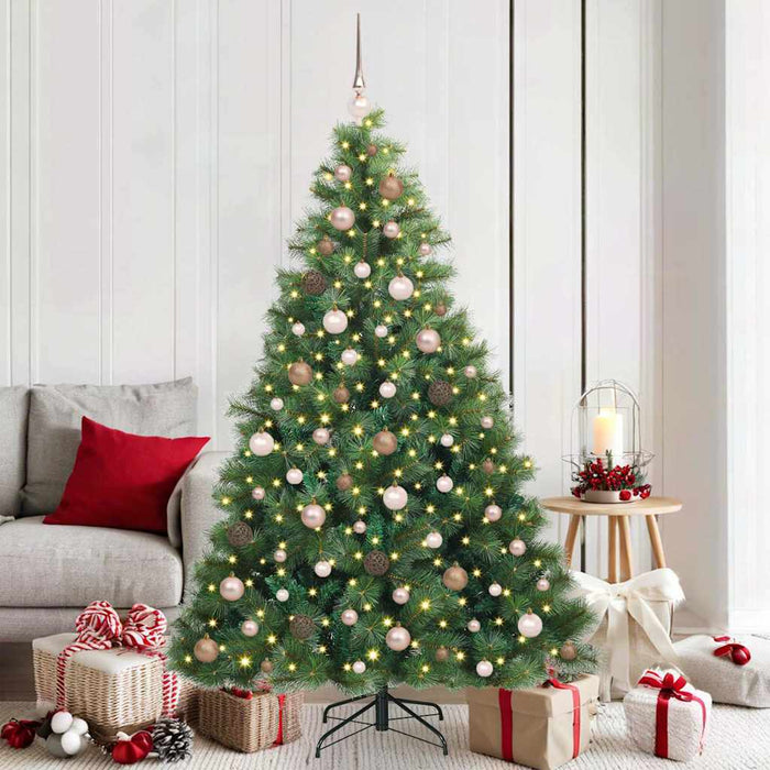 Brad de Crăciun artificial cu 300 LED Verde 180 cm PE și PVC WALTI