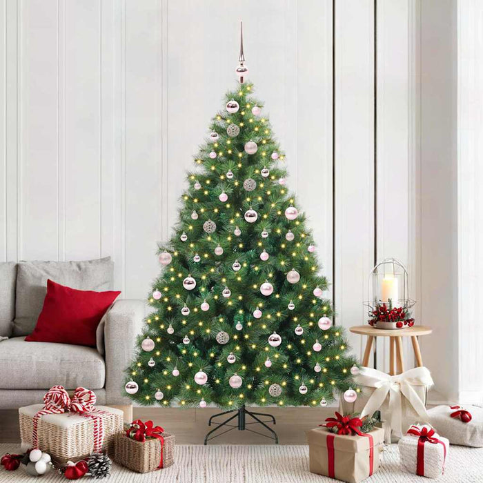 Brad de Crăciun artificial cu 300 LED Verde 180 cm PE și PVC - WALTI WALTI