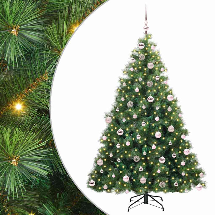 Brad de Crăciun artificial cu 300 LED Verde 180 cm PE și PVC - WALTI WALTI