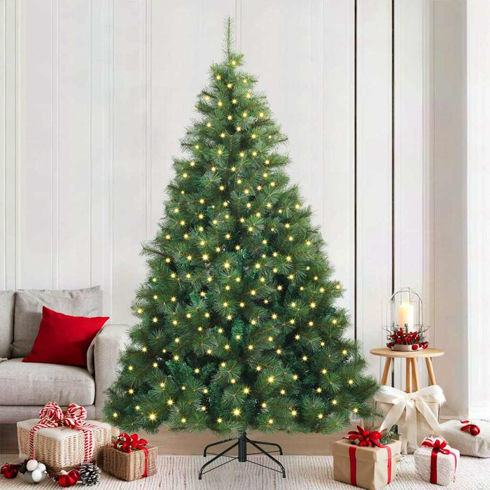 Brad de Crăciun artificial cu 300 LED Verde 210 cm PE și PVC - WALTI WALTI