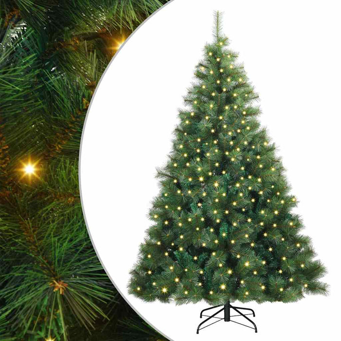 Brad de Crăciun artificial cu 300 LED Verde 210 cm PE și PVC - WALTI WALTI