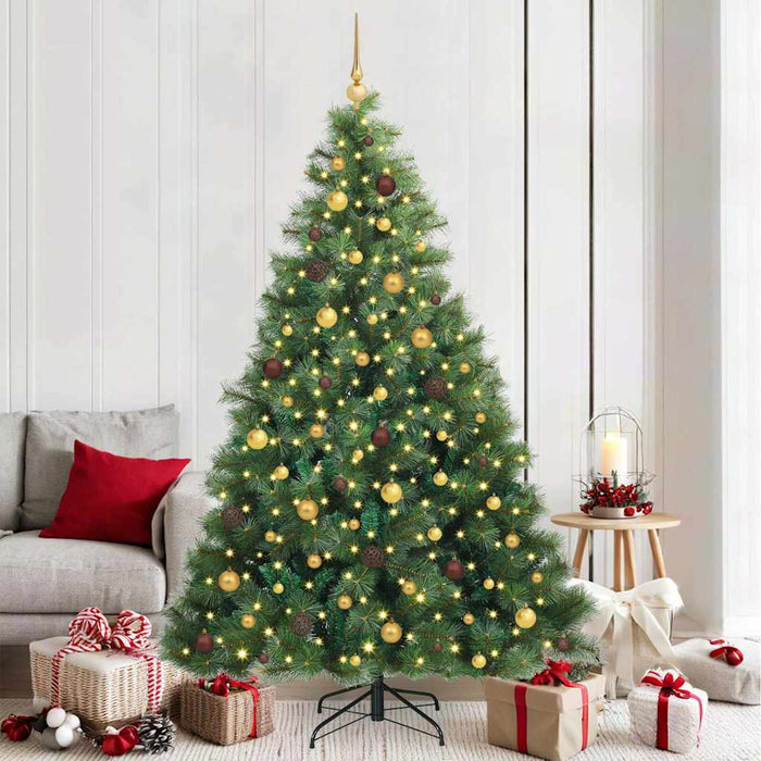 Brad de Crăciun artificial cu 300 LED Verde 210 cm PE și PVC - WALTI WALTI