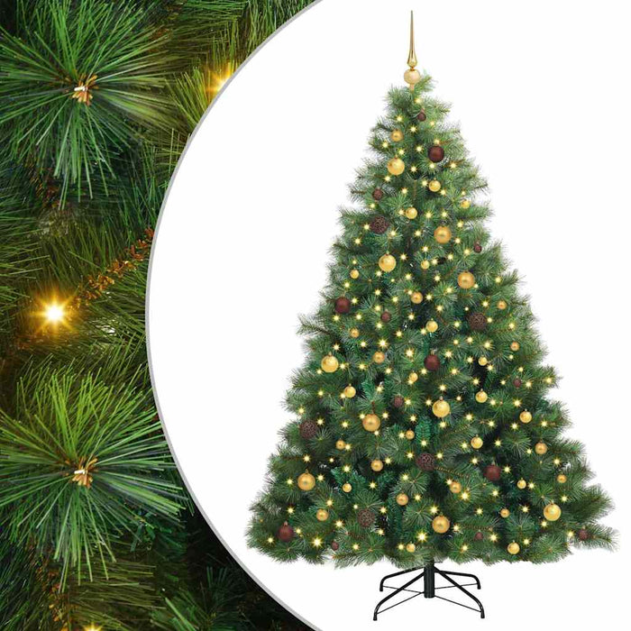 Brad de Crăciun artificial cu 300 LED Verde 210 cm PE și PVC - WALTI WALTI