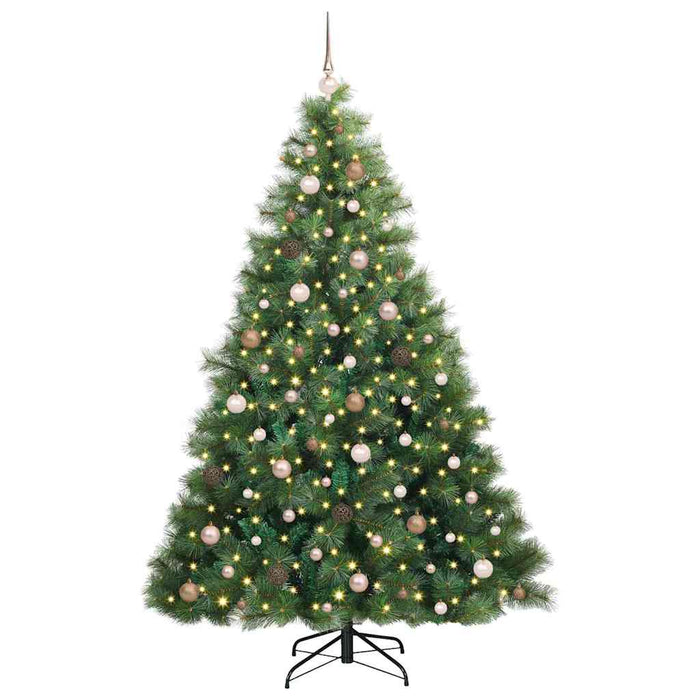Brad de Crăciun artificial cu 300 LED Verde 210 cm PE și PVC WALTI