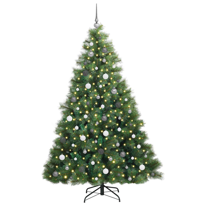 Brad de Crăciun artificial cu 300 LED Verde 210 cm PE și PVC WALTI