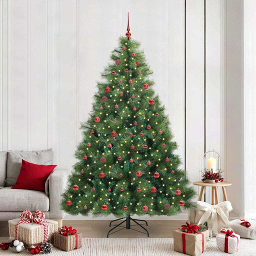 Brad de Crăciun artificial cu 300 LED Verde 210 cm PE și PVC - WALTI WALTI