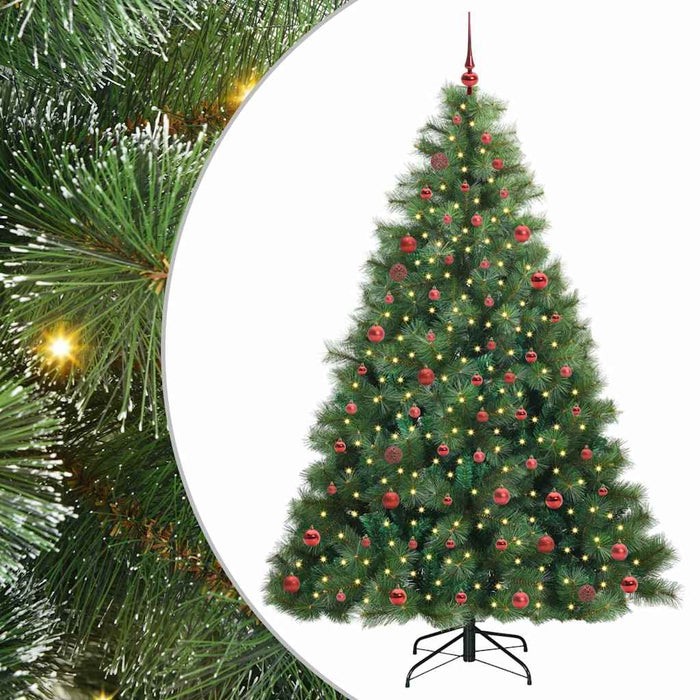 Brad de Crăciun artificial cu 300 LED Verde 210 cm PE și PVC - WALTI WALTI