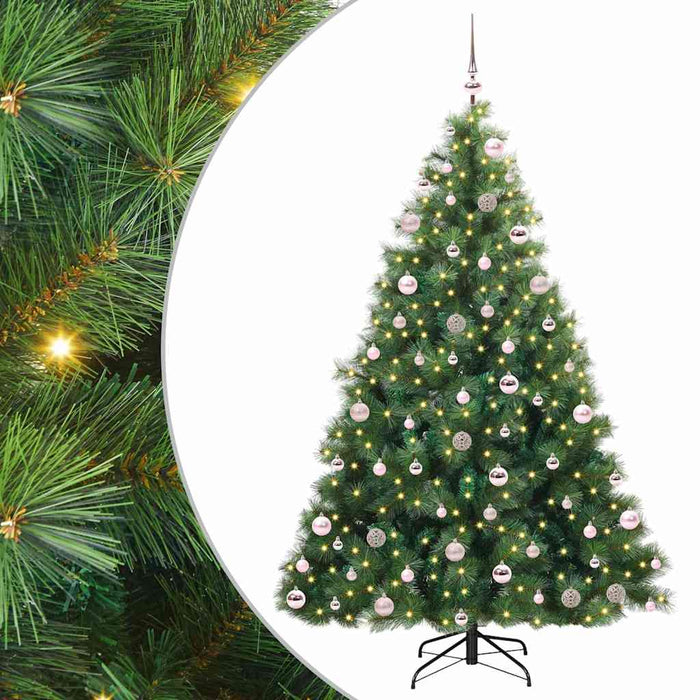 Brad de Crăciun artificial cu 300 LED Verde 210 cm PE și PVC - WALTI WALTI