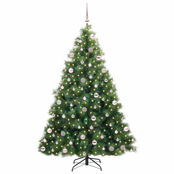 Brad de Crăciun artificial cu 300 LED Verde 210 cm PE și PVC - WALTI WALTI