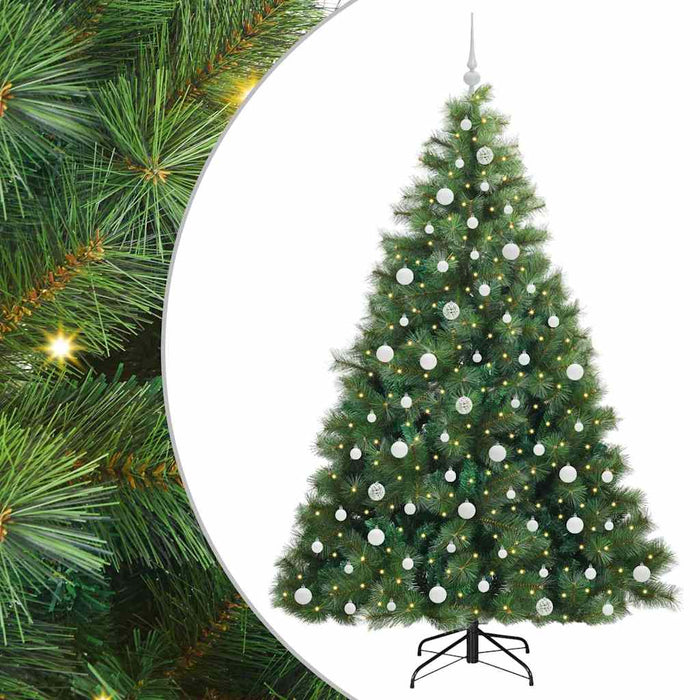 Brad de Crăciun artificial cu 300 LED Verde 210 cm PE și PVC - WALTI WALTI