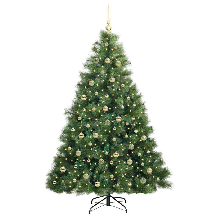 Brad de Crăciun artificial cu 300 LED Verde 210 cm PE și PVC - WALTI WALTI
