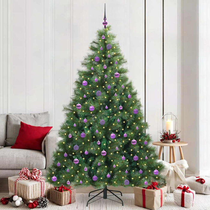 Brad de Crăciun artificial cu 300 LED Verde 210 cm PE și PVC - WALTI WALTI