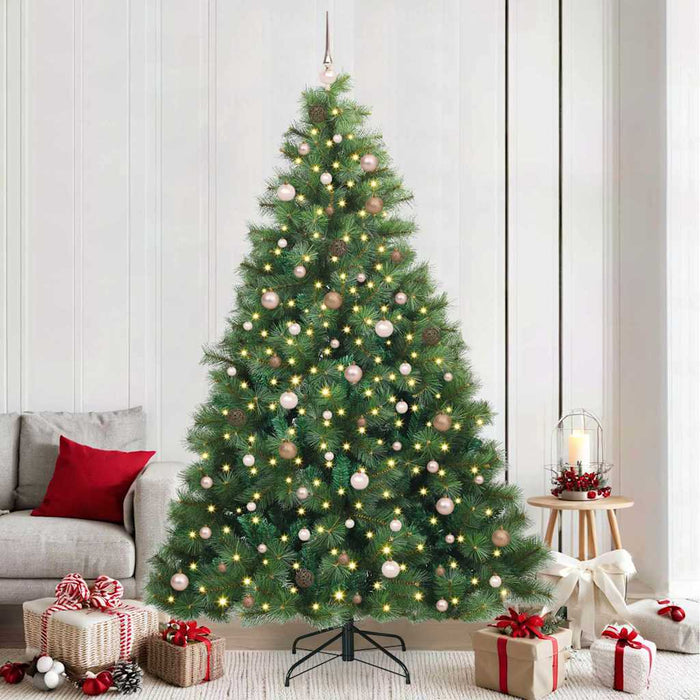 Brad de Crăciun artificial cu 300 LED Verde 240 cm PE și PVC - WALTI WALTI
