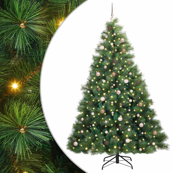 Brad de Crăciun artificial cu 300 LED Verde 240 cm PE și PVC - WALTI WALTI