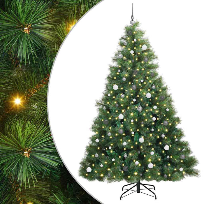 Brad de Crăciun artificial cu 300 LED Verde 240 cm PE și PVC WALTI