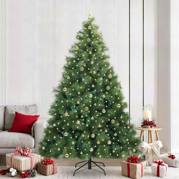 Brad de Crăciun artificial cu 300 LED Verde 240 cm PE și PVC - WALTI WALTI