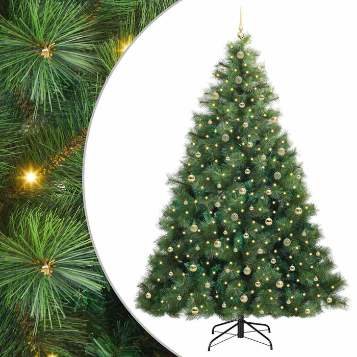 Brad de Crăciun artificial cu 300 LED Verde 240 cm PE și PVC - WALTI WALTI