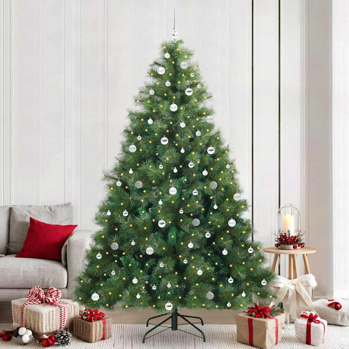 Brad de Crăciun artificial cu 300 LED Verde 240 cm PE și PVC WALTI