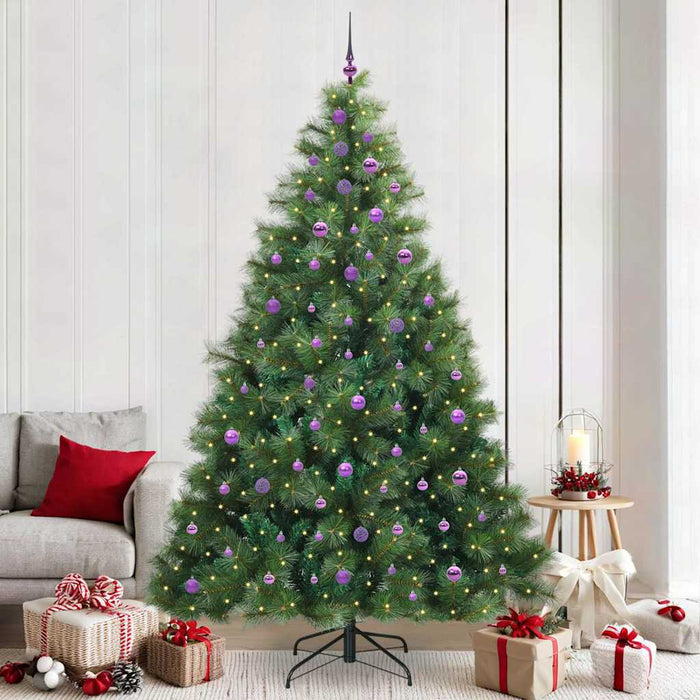 Brad de Crăciun artificial cu 300 LED Verde 240 cm PE și PVC WALTI
