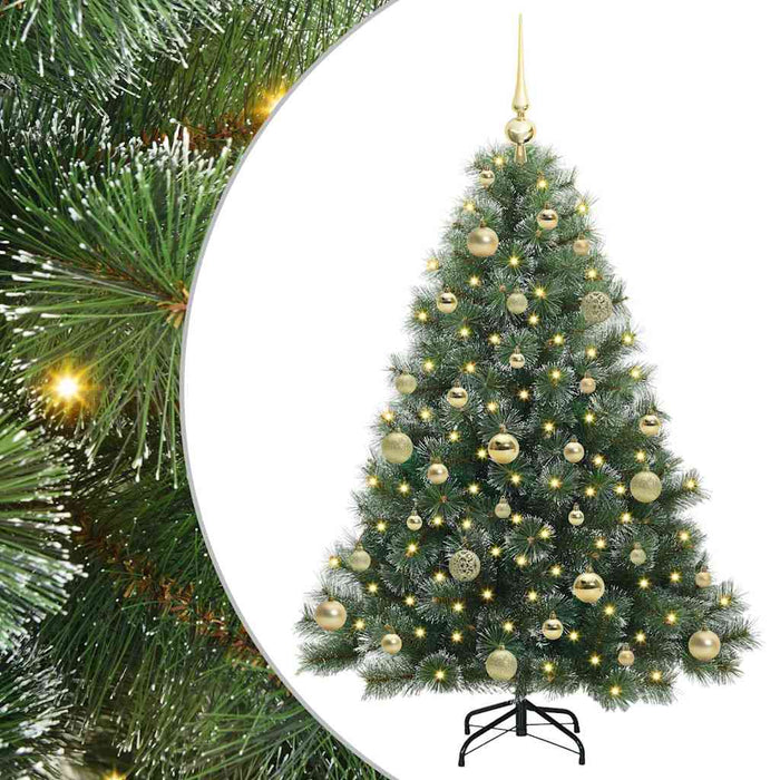Brad de Crăciun artificial cu 150 LED Verde 120 cm PE și PVC WALTI