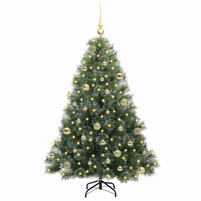 Brad de Crăciun artificial cu 150 LED Verde 150 cm PE și PVC - WALTI WALTI