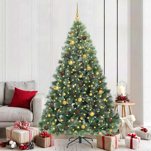 Brad de Crăciun artificial cu 300 LED Verde 210 cm PE și PVC - WALTI WALTI