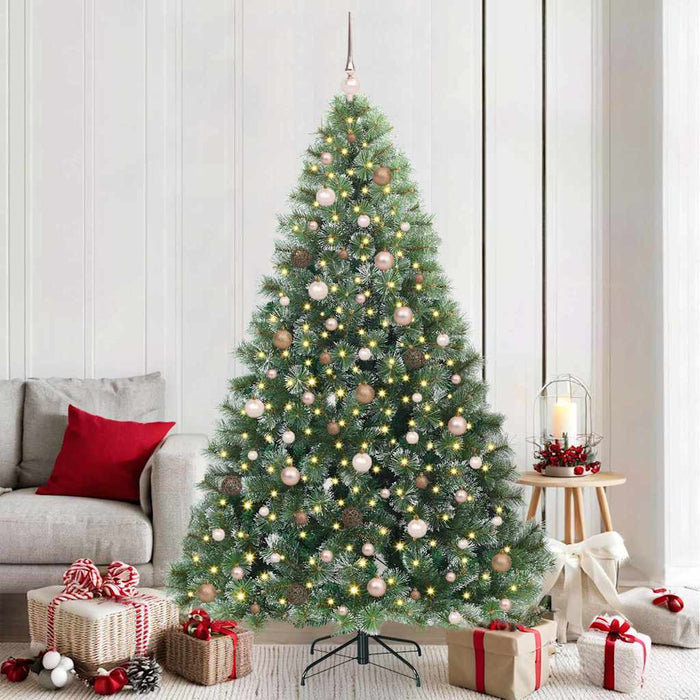 Brad de Crăciun artificial cu 300 LED Verde 210 cm PE și PVC - WALTI WALTI
