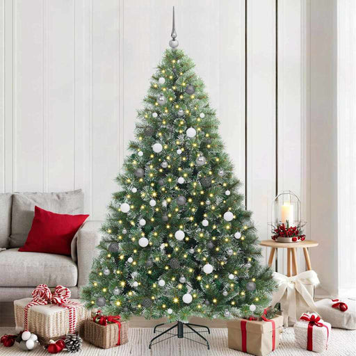 Brad de Crăciun artificial cu 300 LED Verde 210 cm PE și PVC - WALTI WALTI