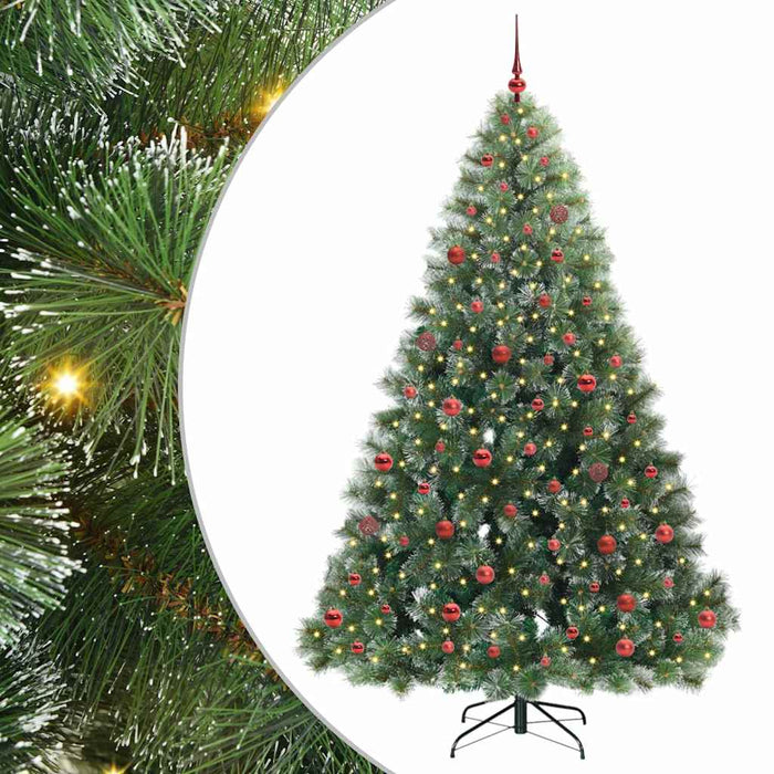 Brad de Crăciun artificial cu 300 LED Verde 210 cm PE și PVC WALTI