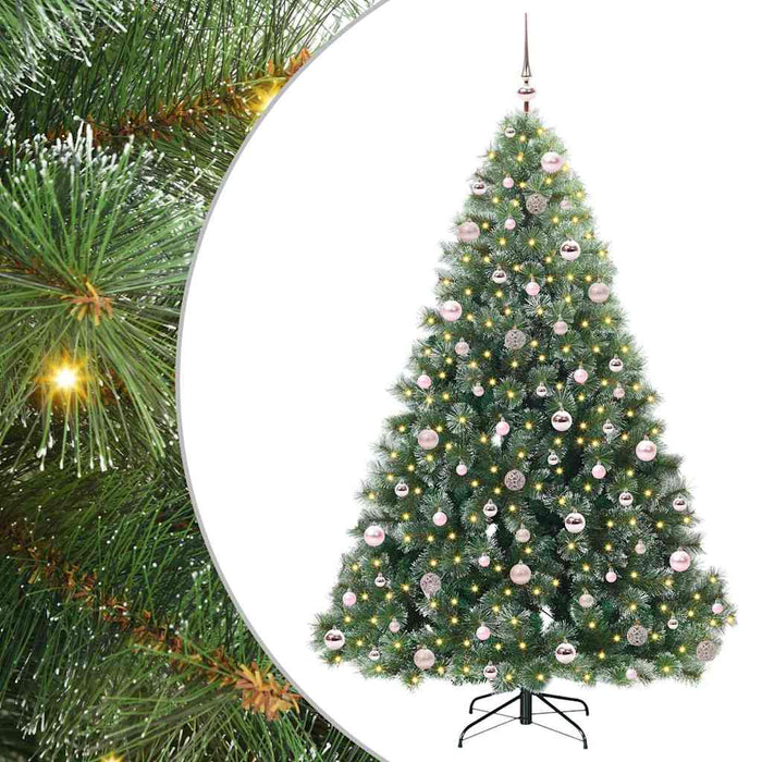 Brad de Crăciun artificial cu 300 LED Verde 210 cm PE și PVC - WALTI WALTI