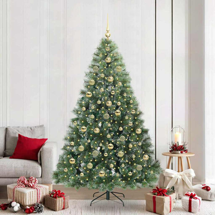 Brad de Crăciun artificial cu 300 LED Verde 210 cm PE și PVC WALTI