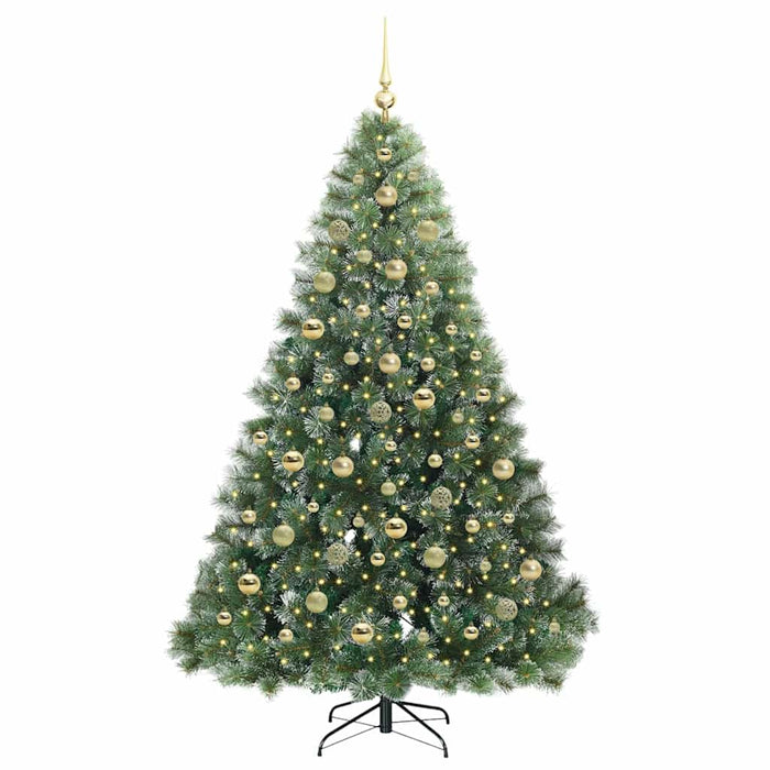 Brad de Crăciun artificial cu 300 LED Verde 210 cm PE și PVC WALTI