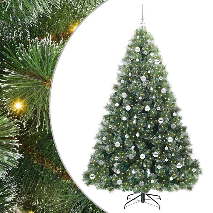 Brad de Crăciun artificial cu 300 LED Verde 210 cm PE și PVC WALTI