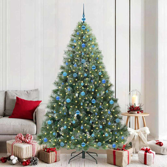 Brad de Crăciun artificial cu 300 LED Verde 210 cm PE și PVC - WALTI WALTI