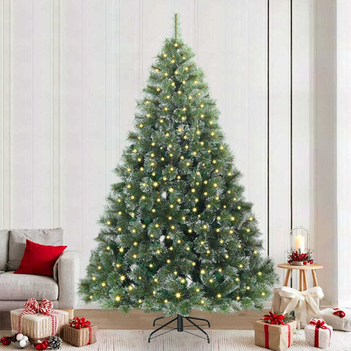 Brad de Crăciun artificial cu 300 LED Verde 240 cm PE și PVC - WALTI WALTI