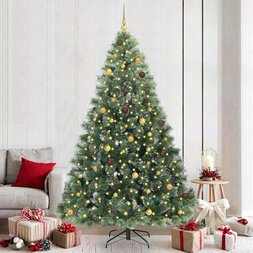 Brad de Crăciun artificial cu 300 LED Verde 240 cm PE și PVC - WALTI WALTI